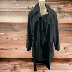 Old Navy women’s long wool blend coat size 3X Zip Belted front